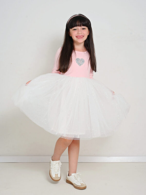 שמלת טול לב כסוף